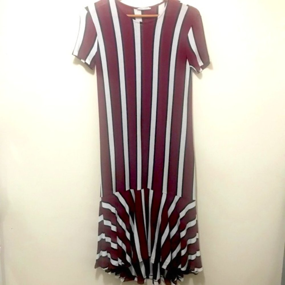 Zara Long Strip Red Dress.  Size S. New